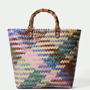 🆕 Top Handle Straw Tote Bag